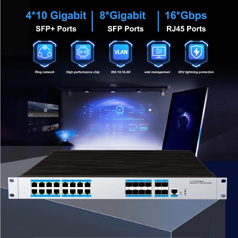 Switch Ethernet Industri Terke - Sfp+ 10G Managed Switch 8 Port ulasan dan harga