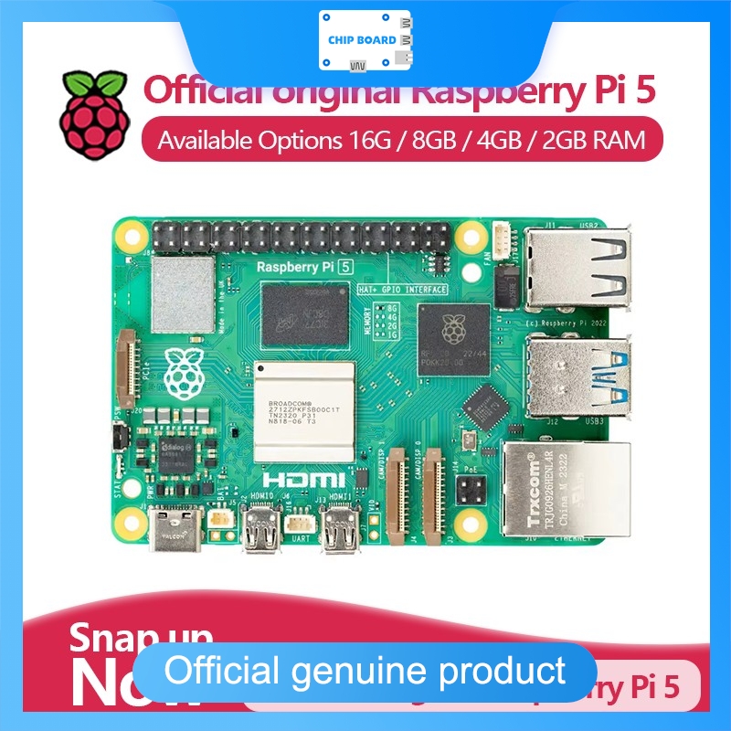 Komputer Papan Tunggal Resmi R - Raspberry Pi 5 8Gb ulasan dan harga